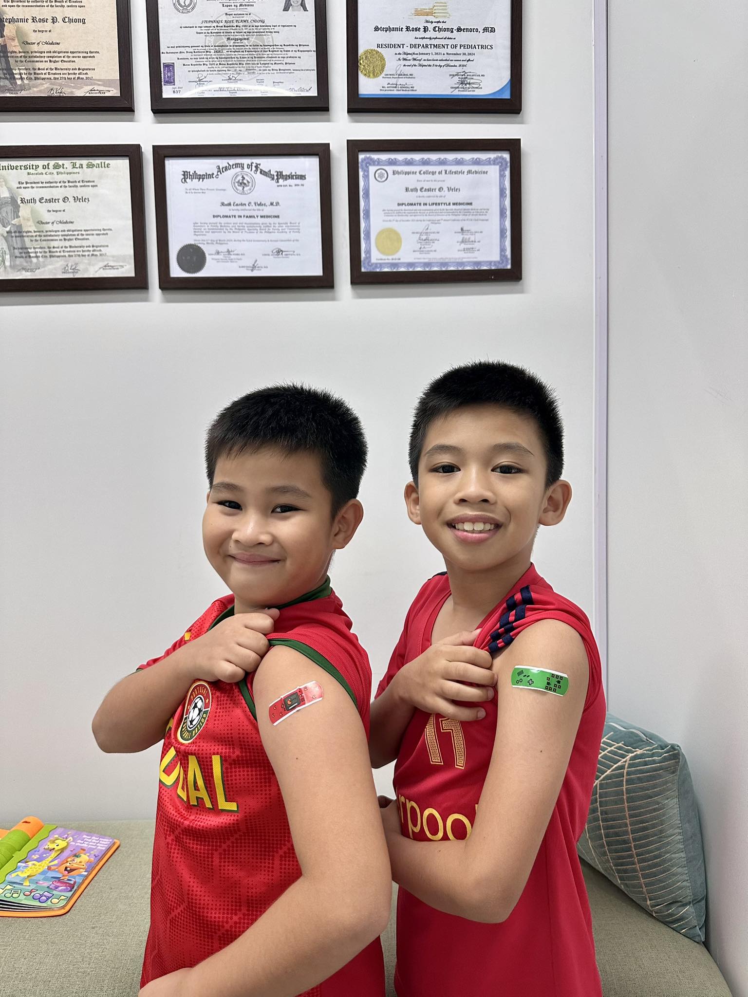 Kids after vaccination at Health Plus